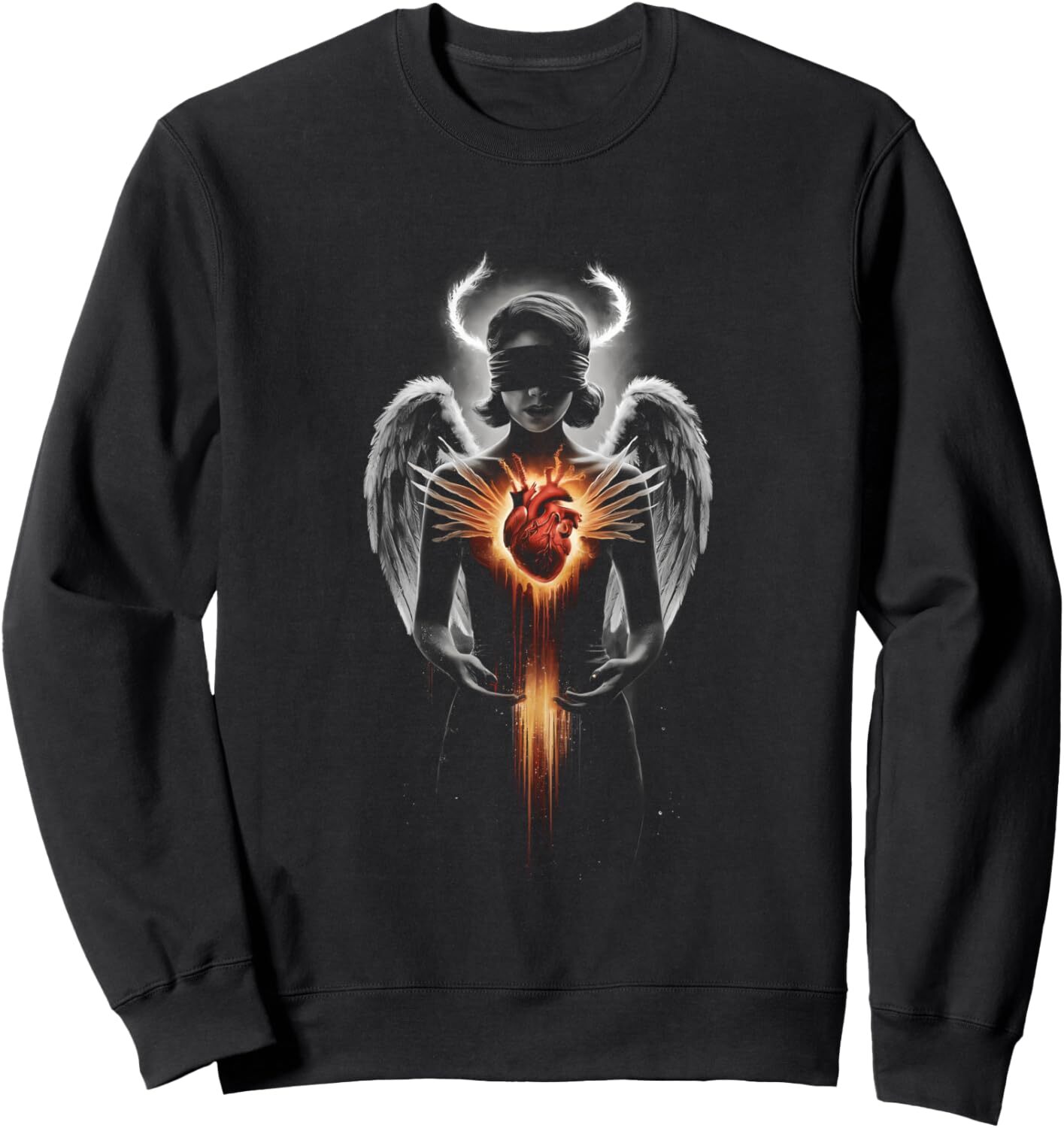 Long Sleeve Shirts for Men sweatshirt Angel Wings Heart Love Spiritual Gift Sweatshirt Tee Streetwear Casual tops clothes