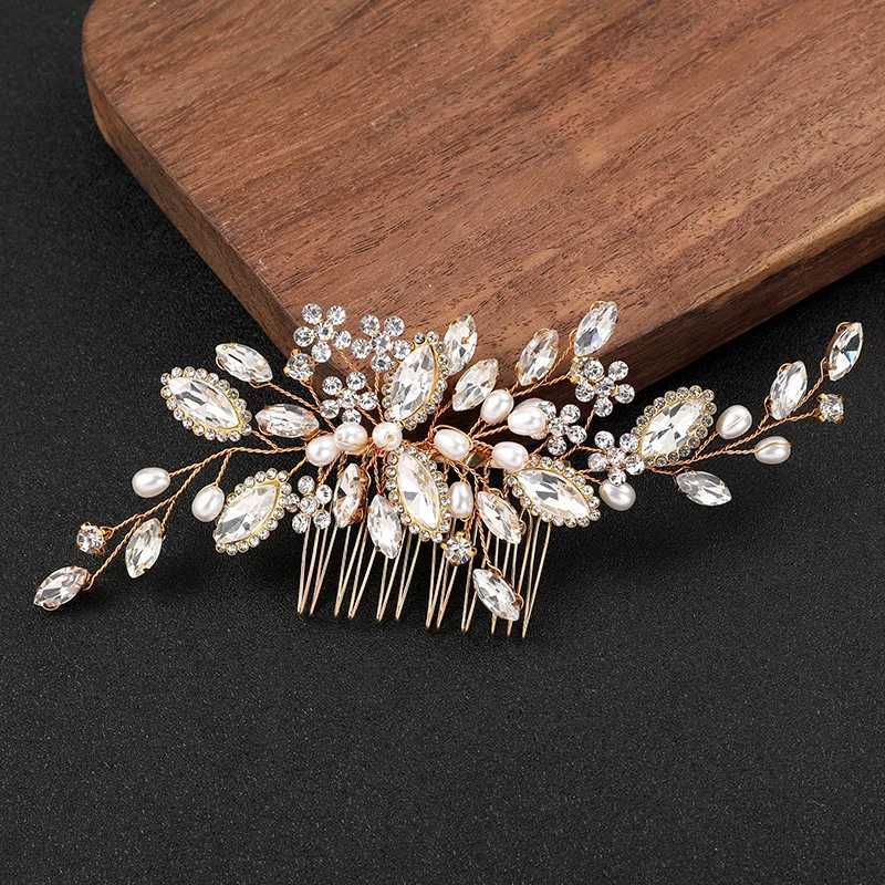 2023 New Hair Comb Wedding Hair Accessories For Women Pearl Flower Hairpin Bridal Tiaras Exquisite Prom Jewelry Marriage BijouxX240913