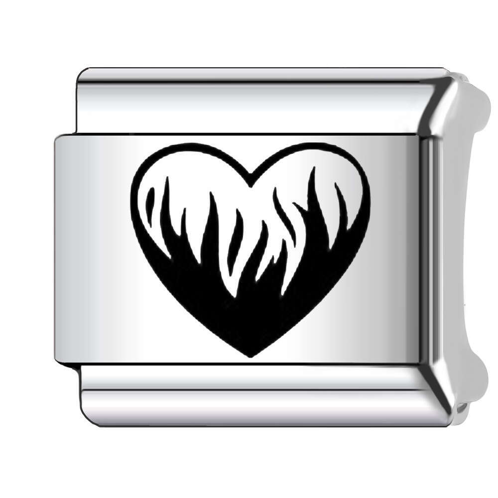 2024 New Women's Gift Cute heart bead Italian Charms Links Beads Fit 9Mm Stainless Steel Bracelet Making Jewelry