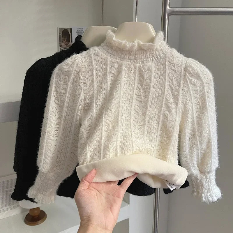 Winter Girls Princess Clothes Set Autumn Thick Baby Kids Children Coats TopsSkirt Plush T-shirt Girls Outfit Suits 2 3 4 5 6 7Y 240902