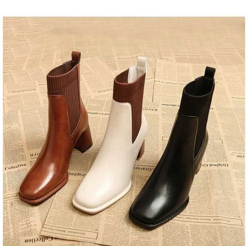 Women Ankle Boots Handmade Luxury Genuine Leather Medium Heels Zipper Black Short Boot Elegant Female Booties Designer Shoe 42 M240912