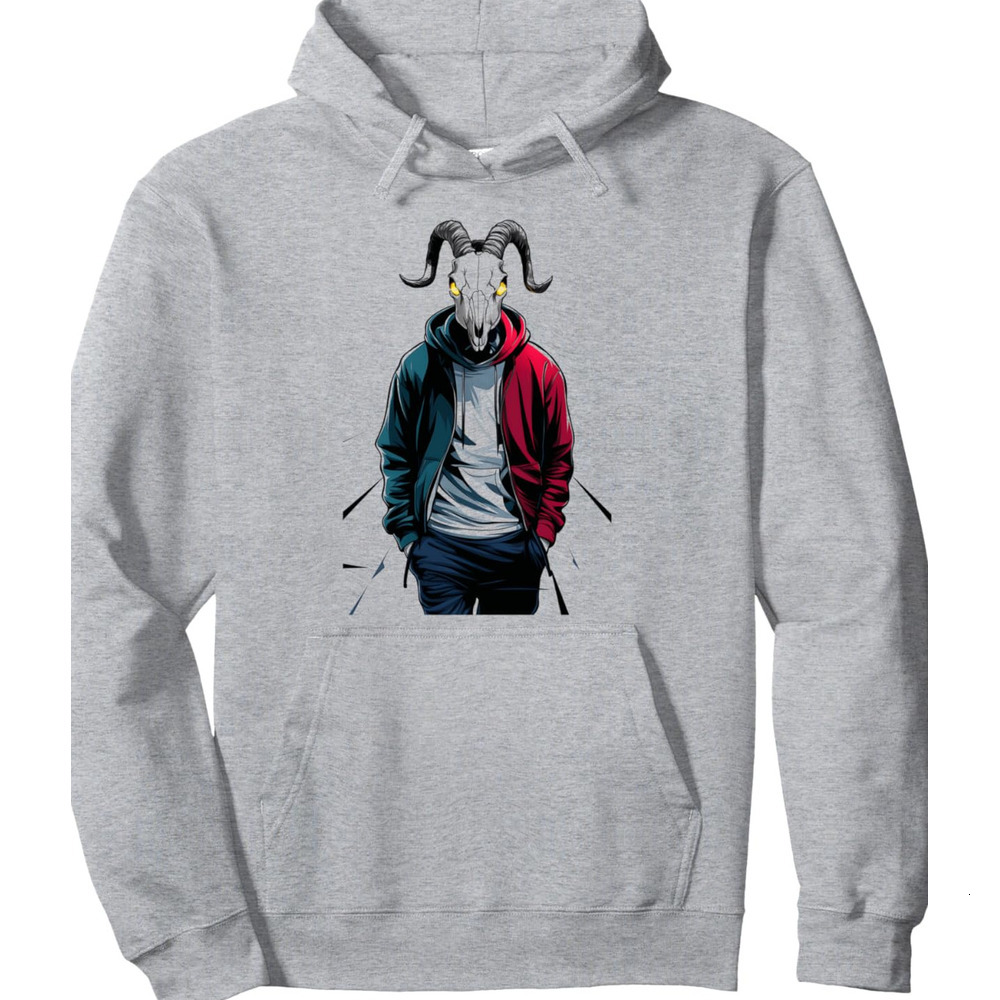 Hoodie for Mens Womens Goat Skull Streetwear Cool Graphic Design for Men Pullover Hoodie Graphic Hoodies sweatshirt Pullover Long Sleeve