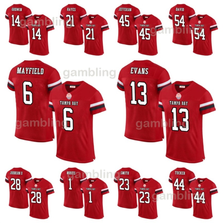 Mens/Youth Custom ed Jerseys 6 Baker 13 Mike 12 Tom 25 LeSean Personalized American Football Jersey