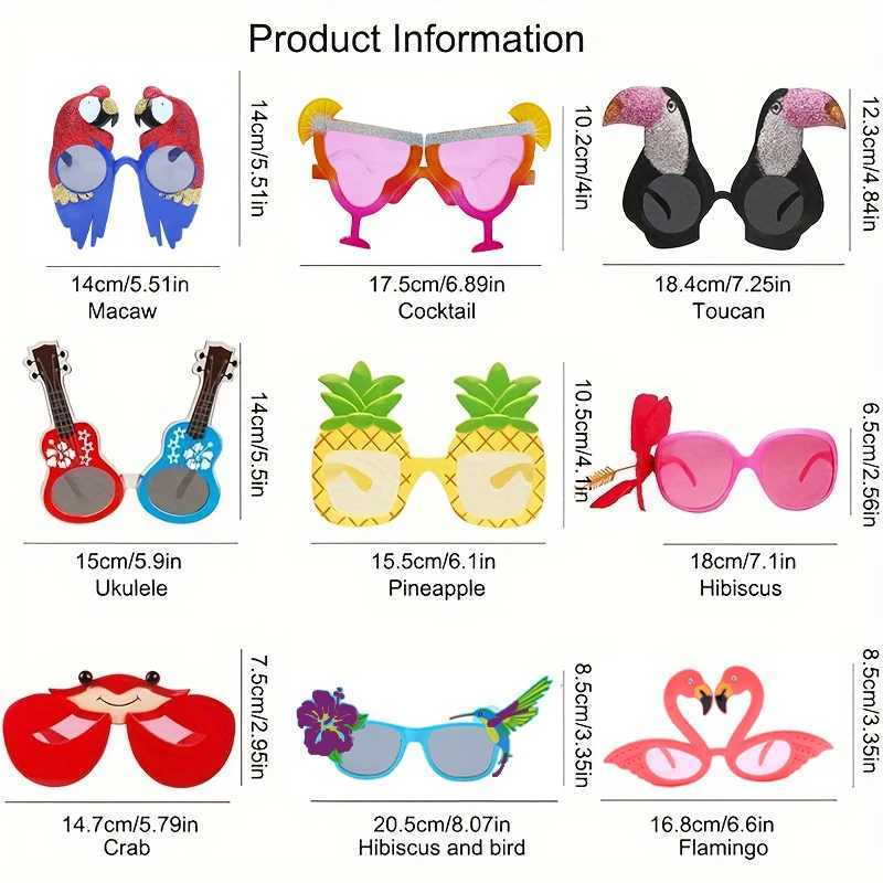 Other Fashion Accessories 9 Pairs Hawaiian Glasses Luau Party Sunglasses Tropical Dress Props Fun Summer Favors Beach Themed Decoration H240913