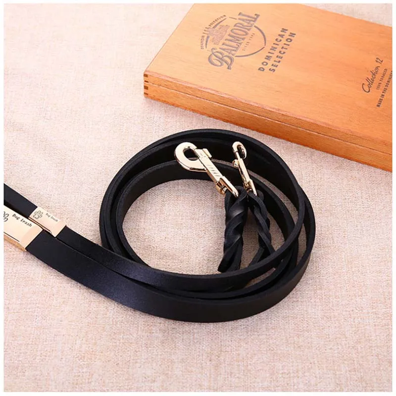100% Genuine Leather Dog Leash 1.2/2.0cm 120cm Real Leather Pet Leads Training Leash for Small Medium Large Dogs Pet Products