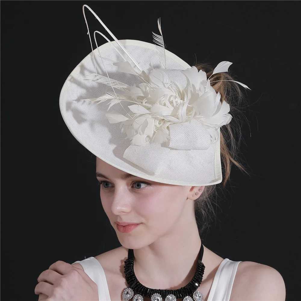 New Flower Feather Wedding Evening Party Tea Party Mesh Hair Band Fascinator HatX240913