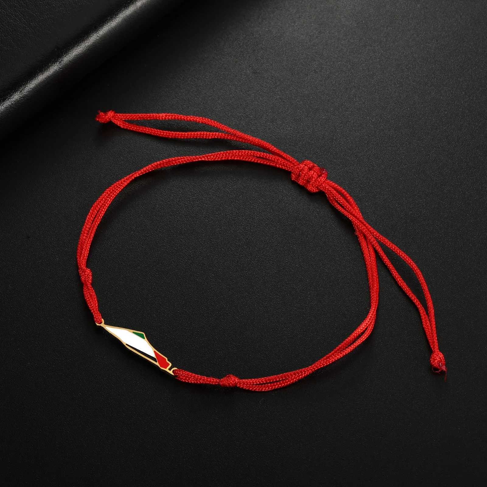 Cazador Palestine Map Double Layers Beads Chain Bracelets for Women Stainless Steel Jewelry Charm Bracelet Gift 2024 WholesaleX240913