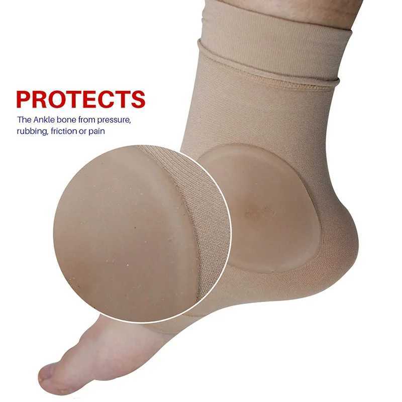 1 Pair Soft Shoe Boots Elastic Gel Bandage Nylon Sleeve For Ice Figure Skating Horse Riding Breathable Ankle Heel Foot Protect Y240913