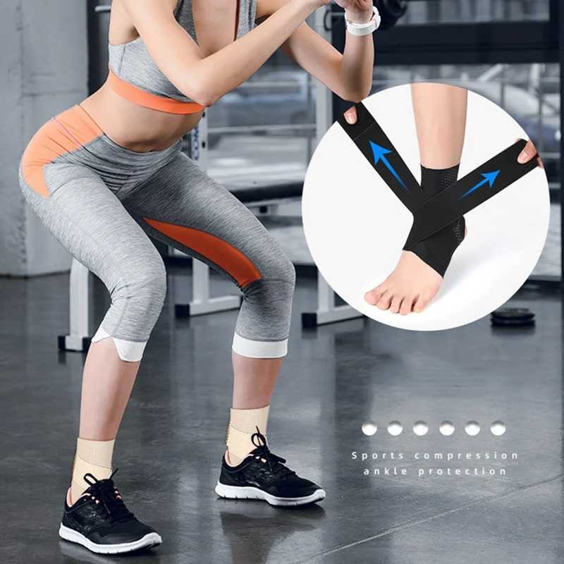 1Pcs Sports Ankle Brace Football Ankle Protector Compression Nylon Strap Belt Black Elastic Bandage Sport Gym Anklet Support Y240914
