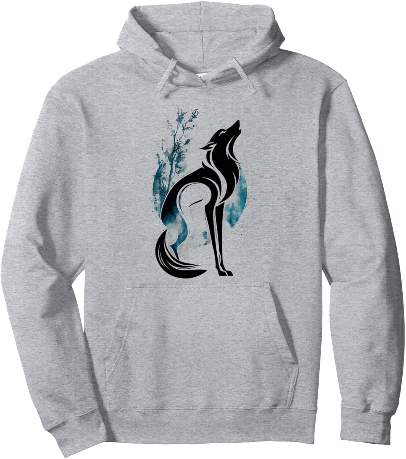 Hoodie for Mens Womens Wolf Howling At Moon Forest Animal Wildlife Nature Lover Pullover Hoodie Graphic Hoodies sweatshirt Pullover Long Sleeve
