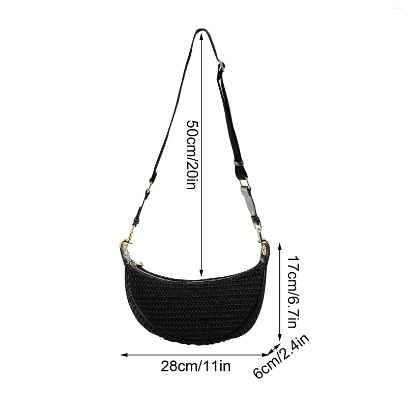 Ladies Crossbody Bag Crescent Dumpling Small Casual Shoulder Purse Handbag - Adjustable Strap PU Leather Multi-Color