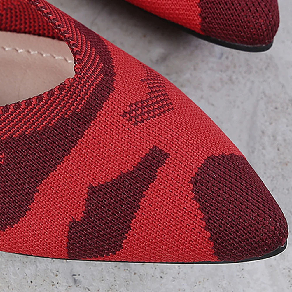 Women Slip-On Pointed Toe Ballet Flats Washable Knit Dress Shoes Comfortable for Dr Wedding Work Office 240904