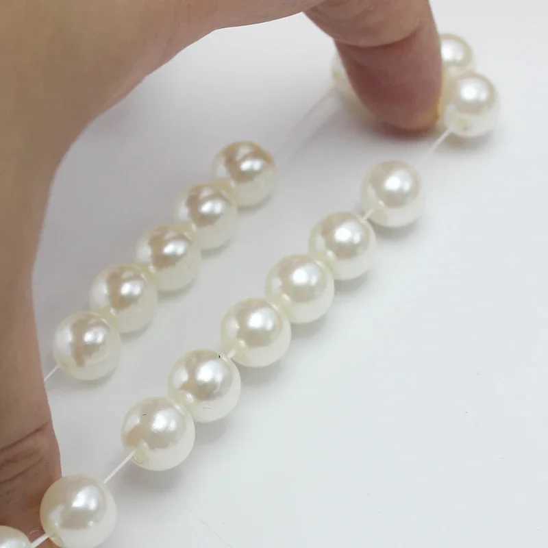Trend 4-10mm beige imitation pearl bead elastic bracelet without adjustment suitable for customized wedding gifts for women of various sizes W240913