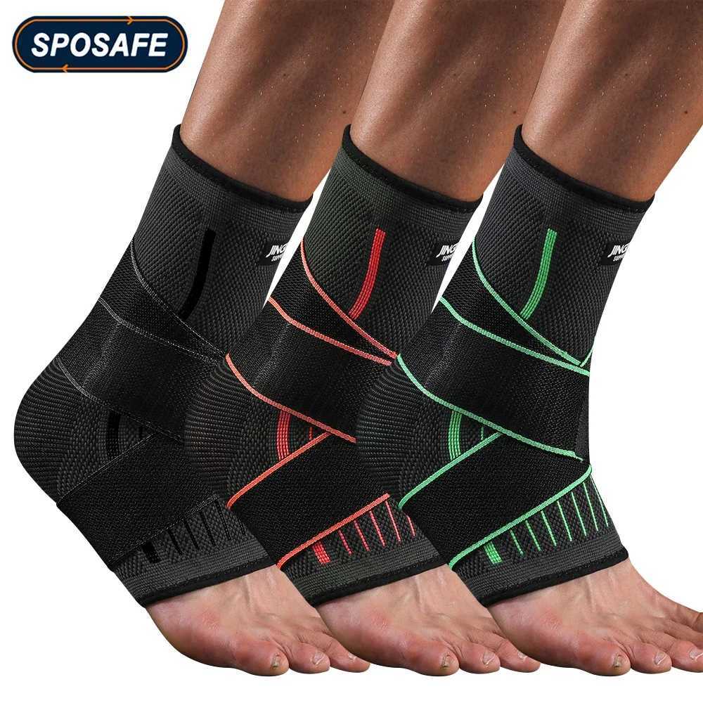 Adjustable Ankle Brace Compression Sleeve for Women Men Ankle Support Strap for Sprained Plantar Fasciitis RunningWorkoutGYM Y240913
