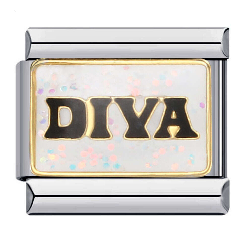 New Titanium Steel Welding Personalized English DIY Beads Italian Charm Bracelet Italian Charm Links Fit 9Mm Bracelet Jewelry DIY Making Gifts