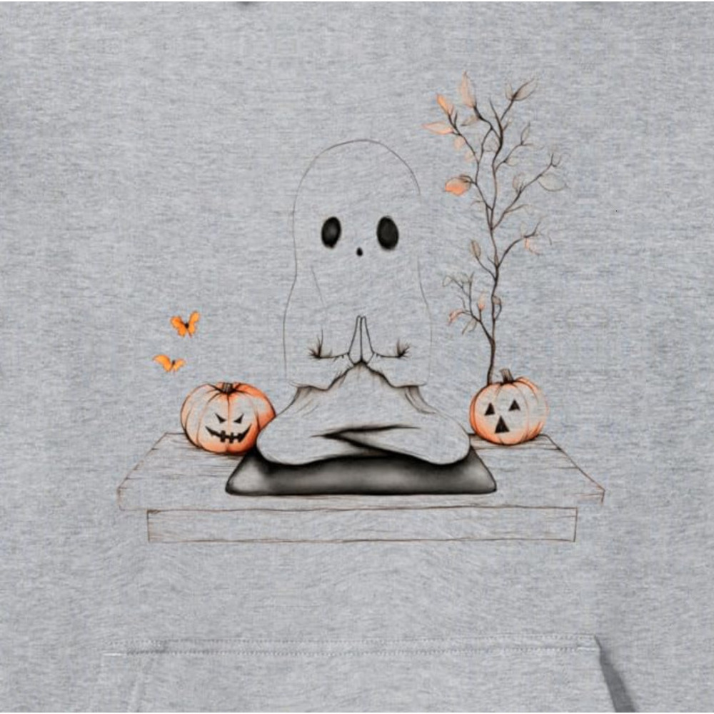 Hoodie for Mens Womens Halloween Ghost Costume Zen Meditation Yoga Halloween Pullover Hoodie Graphic Hoodies sweatshirt Pullover Long Sleeve