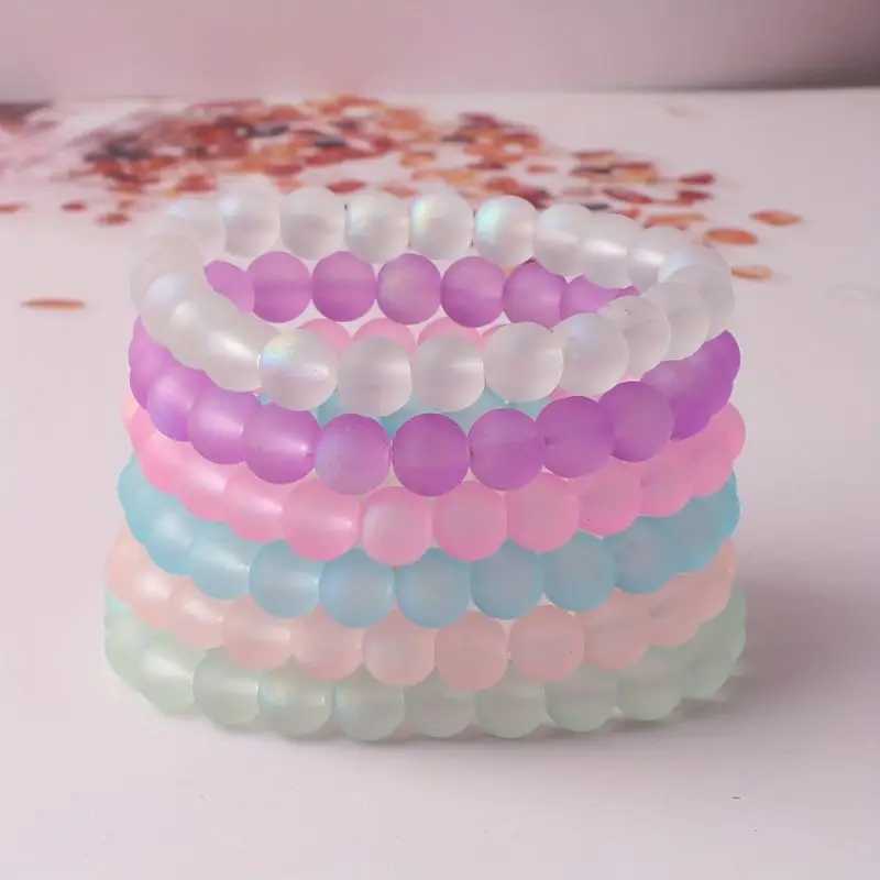 5-piece set 6-piece set 10 piece set random color set natural crystal bead bracelet mens and womens elastic bracelet W240913