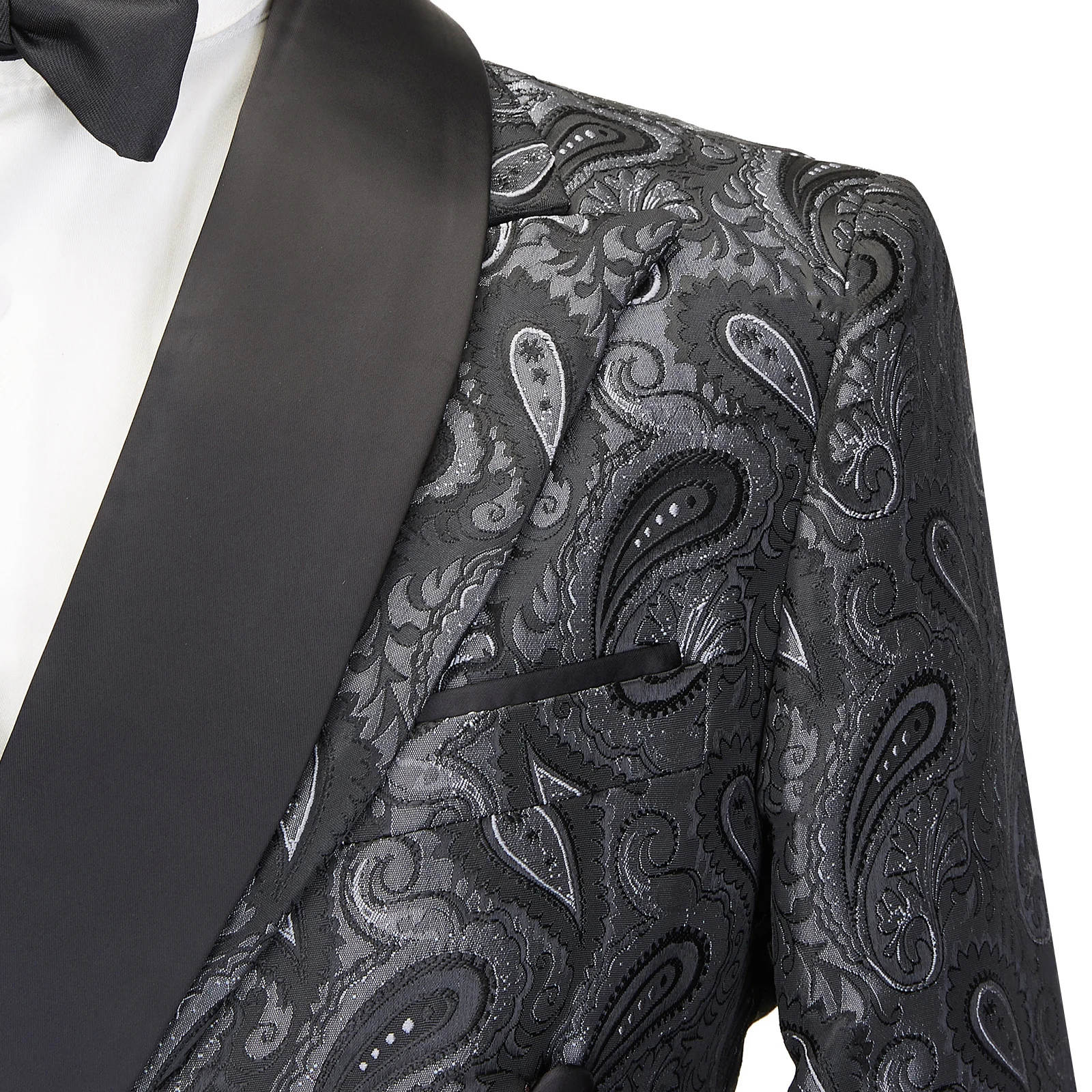 Tailor Made Men Wedding Tuxedos Double Breasted Floral Pattern Pants Suit Prom Wedding Party Costume 2 Pieces