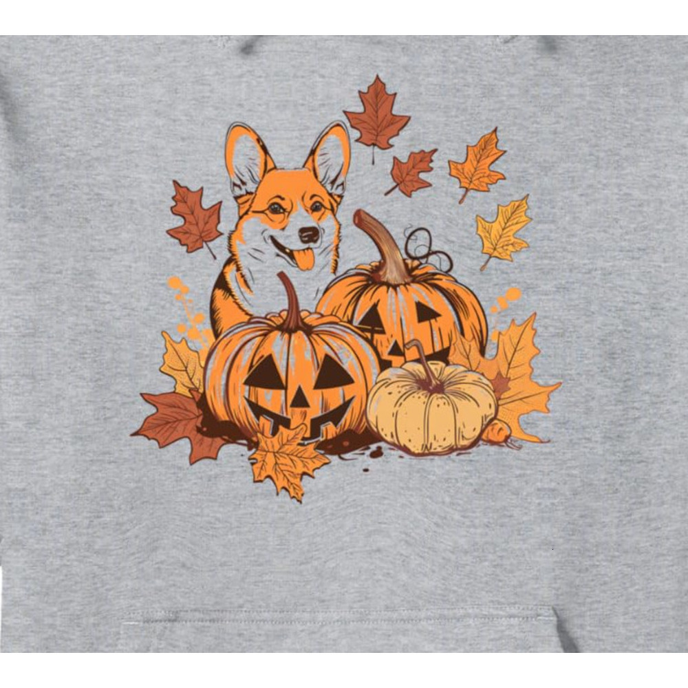 Hoodie for Mens Womens Corgi Halloween Costume Pumpkin Dog Lover Jack o Lantern Pullover Hoodie Graphic Hoodies sweatshirt Pullover Long Sleeve