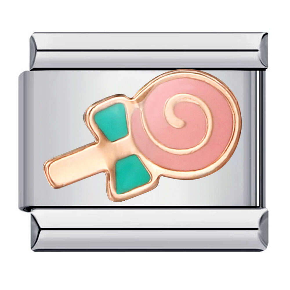 Girl Element Titanium Steel Welding enamel Wristband Cartoon DIY Italian Bracelet Italian Charm Links Stainless Steel Fit 9Mm Bracelet Jewelry DIY Mak