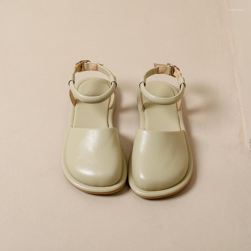 Sandals On Behalf Of The Hair Small Group Bung Head Back Empty Flat Mori Female Style Round With Soft Soled