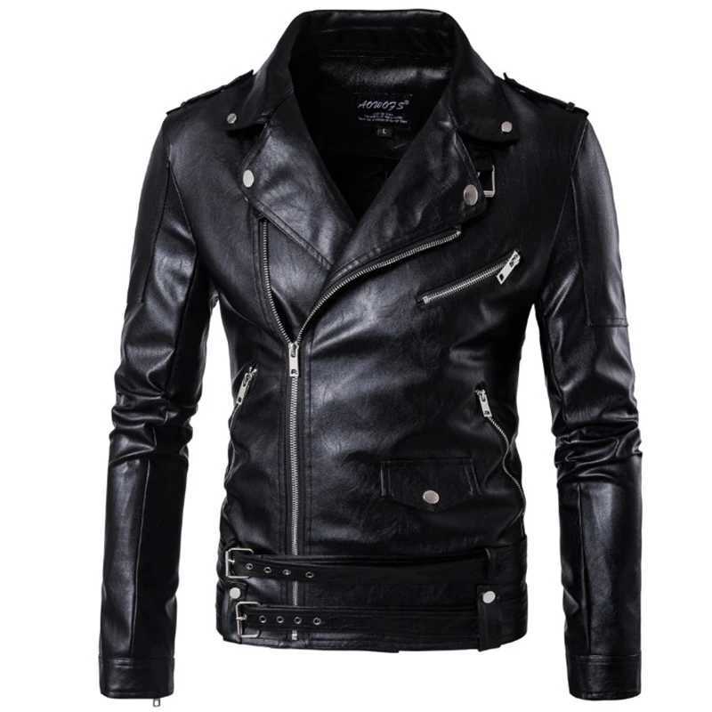 2022 New Motorcycle Pilot Leather Jacket Fashion Brand Mens Designer Punk Wind Oblique Zipper Design Mens Leather Jacket CoatX240913