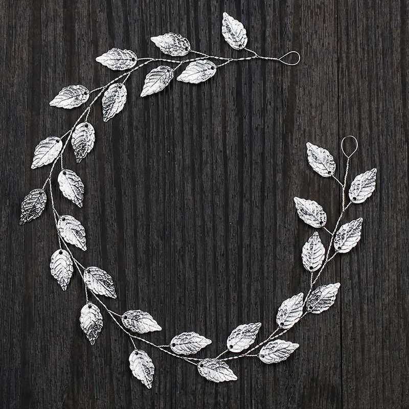 Fashion Gold Silver color Hairbands Bride Leaf Headbands Charm Tiaras Leaves Wedding Hair Accessories Women Hair JewelryX240913