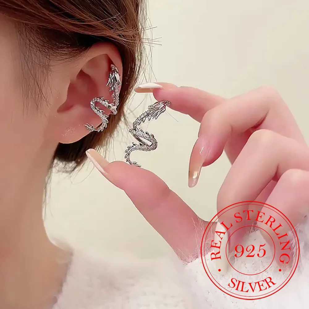 1 Pcs 925 Sterling Silver No-piecing Zircon Dragon Clip Earring For Women Girl Ear Cuff Jewelry Brincos Bijoux FemmeX240913