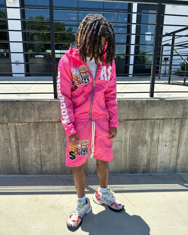 American High Street Fashion Retro Letter Printing Zipper Sweatshirt Womens Y2k Hip Hop Rock Loose Edition Super Size Mens Hoodie 240929