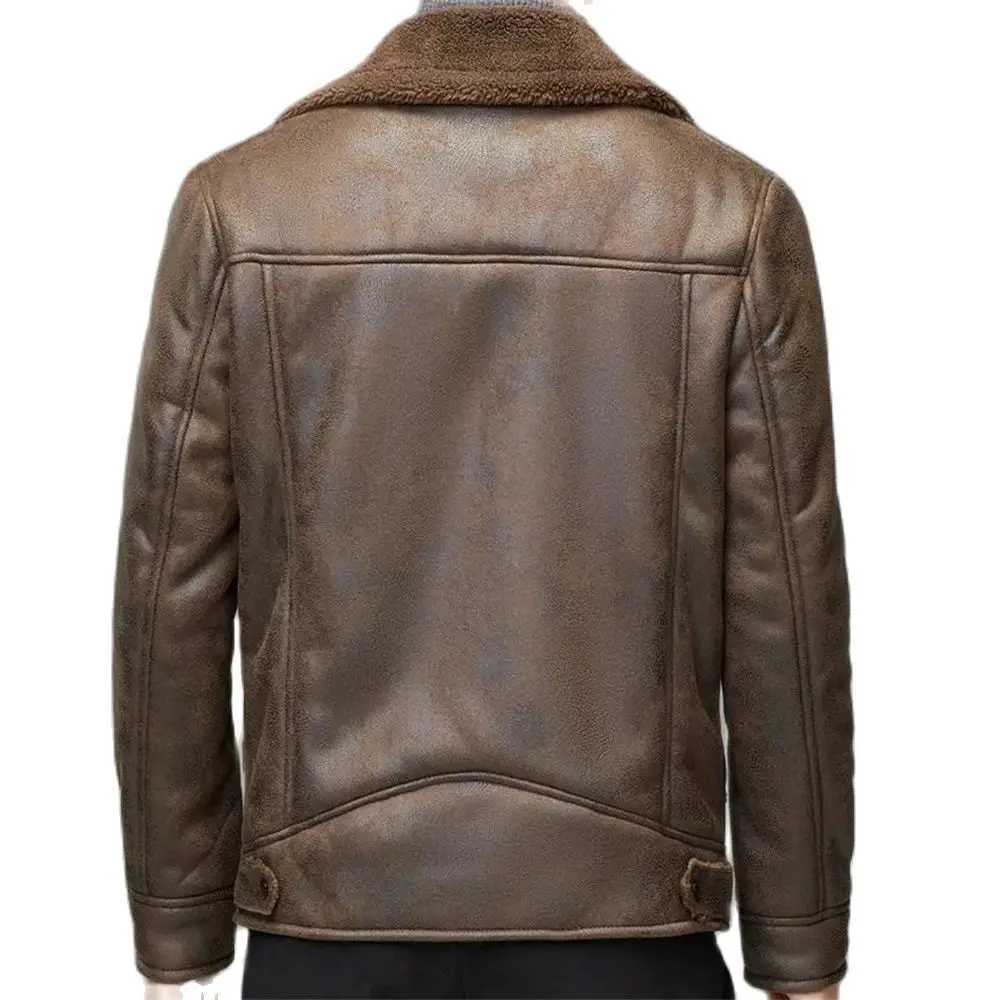 Jacket Plus Velvet Lapel Thick Warm Fashion 2024 Autumn Winter Mens Suede Boutique Imitation Leather Top Large Size PU CoatsX240913