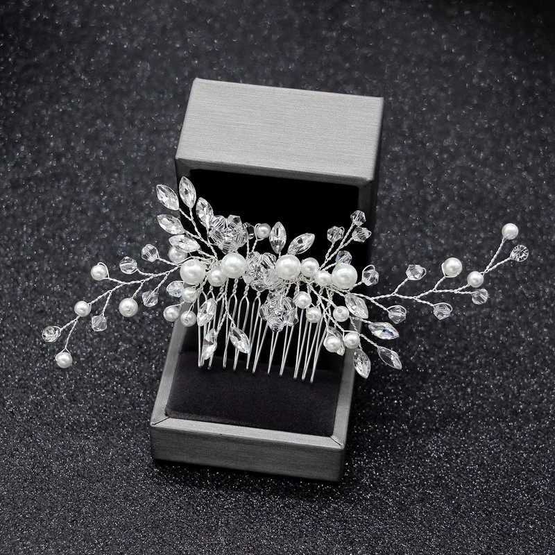 2022 Elegant Bridal Pearl Hair Comb Handmade Flower Beautiful Crystal Hair Accessories Wedding Hair Pins Bridesmaid Bridal DecorX240913