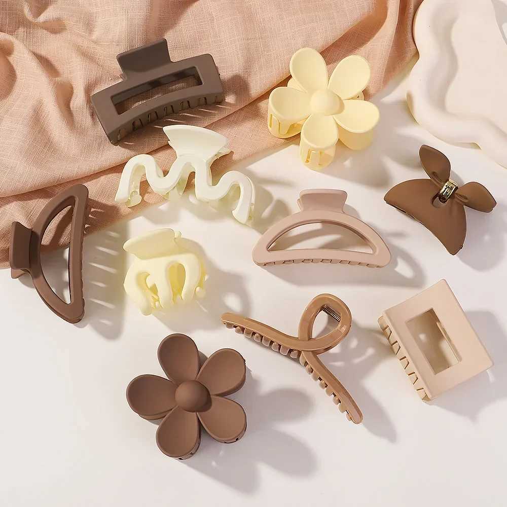 2/3 Headwear Set New Women Fashion Claw Clip Coffee Black Acrylic Large Hair Claw Korean For Girl Clip Barrette Hair AccessoriesX240912