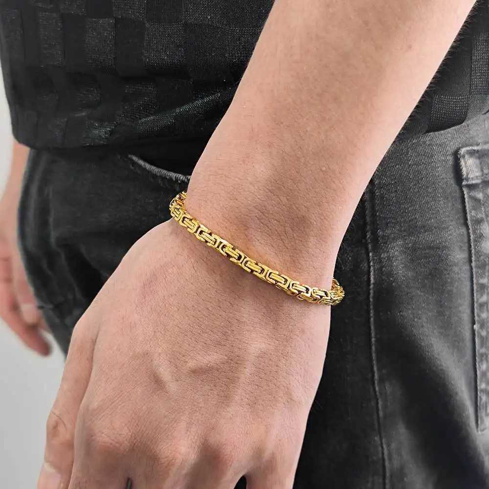 316L Stainless Steel Emperor Chain Bracelet for Men Women High Quality Strong Solid JewelryX240913