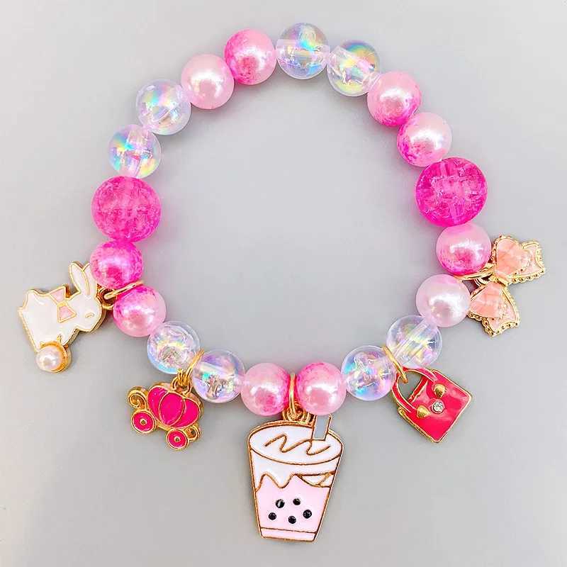 Childrens Bead Bracelet Childrens Elephant Rabbit Cartoon Pendant Bead Bracelet Christmas Gift Fashion Jewelry W240913
