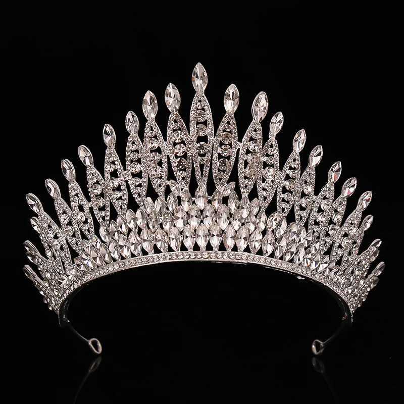 Wedding Crown Gold Silver Color Rhinestone Crystal Diadem Queen Crown Princess Tiaras Bridal Hair Jewelry Party Hair AccessoriesX240913