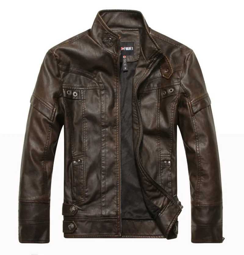 Men Coat Winter Fashion New Biker Leather Jacket Mens Fleece Motorcycle PU Leather Jacket Fleece Pu Overcoat 2024X240913