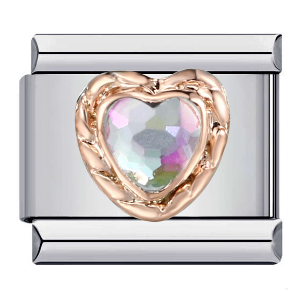 Inlaid New Titanium Steel Welding Enamel DIY Bead Bracelet Italian Charm Bracelet Italian Charm Links Fit 9Mm Bracelet Jewelry DIY Making Gifts