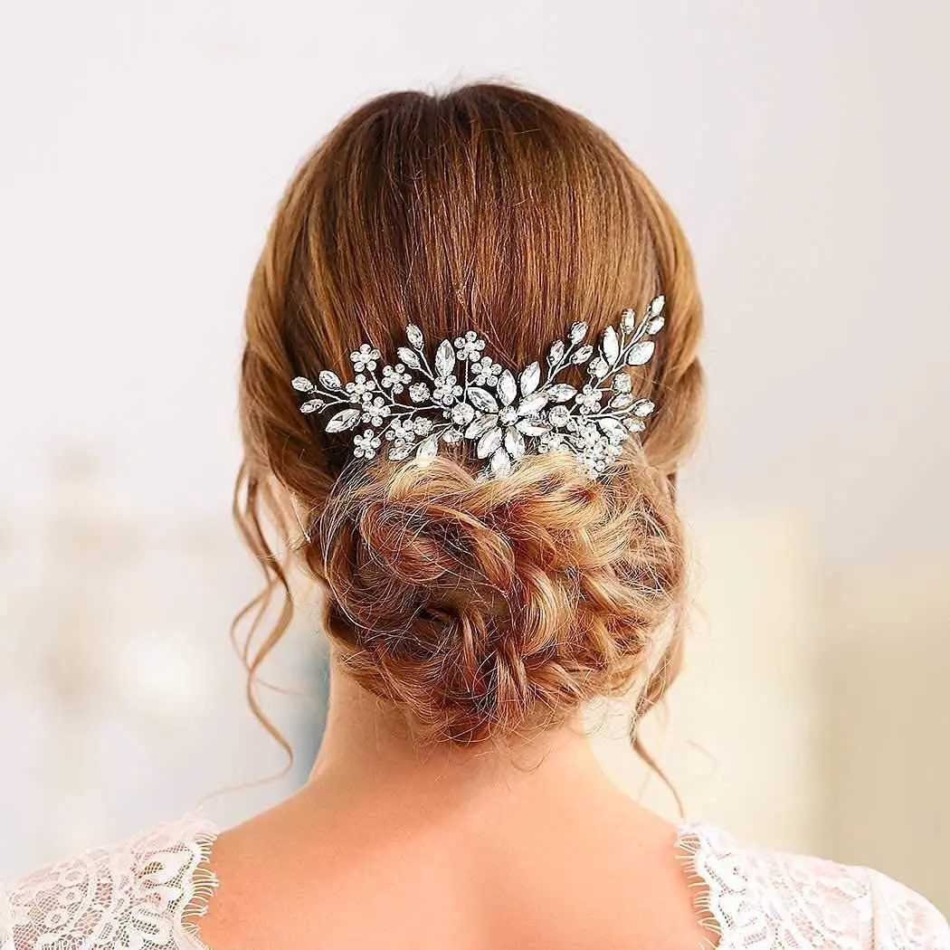 New Hair Card Bridal Headdress Handmade Inlaid Crystal Comb Ladies Rhinestone Gift Wedding Portrait AccessoriesX240913