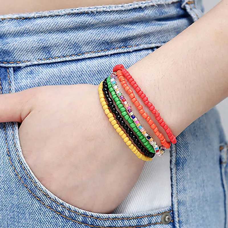 17 pieces/set elastic beads bracelet Bohemian stackable bracelet beach bracelet accessories W240913