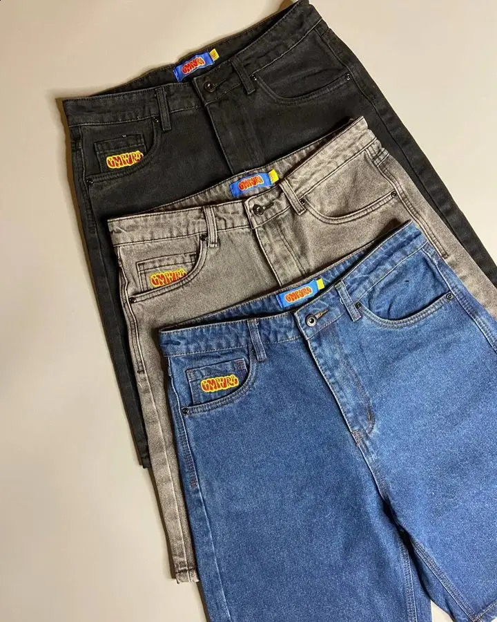 Empyre Shorts Y2K Pants Gothic Hip Hop Cartoon Letter Embroidery Baggy Jeans Denim Gym Shorts High Waist Mens Basketball Shorts 240911