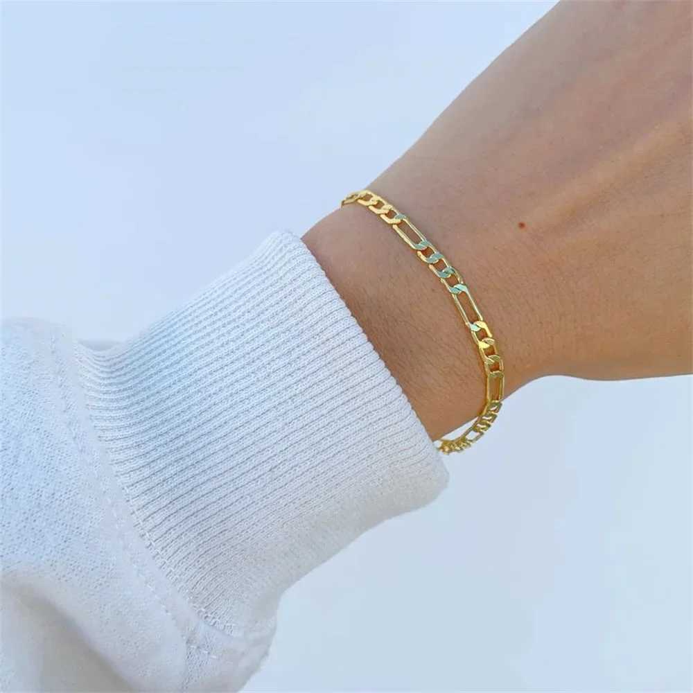 Multilayered Bracelet Gold Color Snake Paperclip Figaro Cuban Chain Stainless Steel Jewelry Male Female Bracelets FactoryX240913