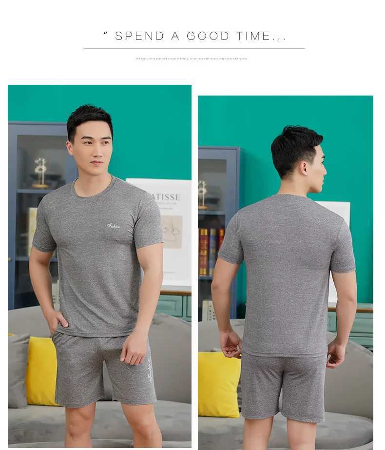New Summer Modal Mens Pyjamas Boys Short-Sleeved Casual Homewear Summer Thin Section Of The Large Size Homewear Suit Y240913