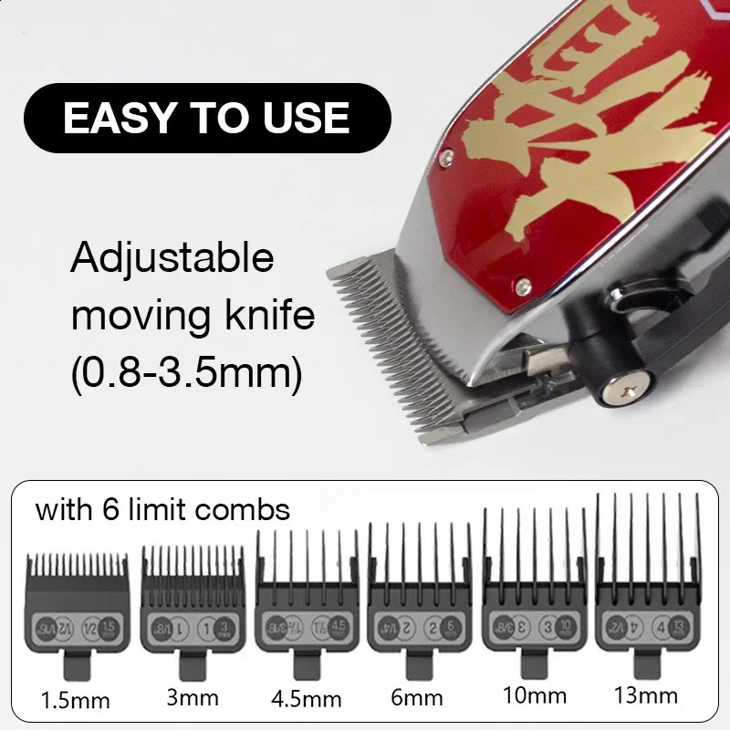 Akomei Original M10 Multifunctional Hairdressing Graffiti Tri Color Oil Head Electric Hair Clipper 240911