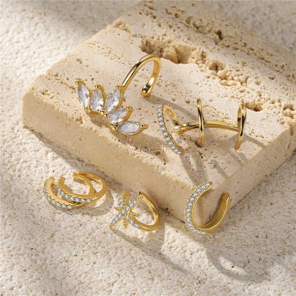 CANNER 1Piece 925 Sterling Silver Smooth Layered Line Non-pierced Ear Cuff Clip Earrings for Women Fine Jewelry Gifts PendientesX240913