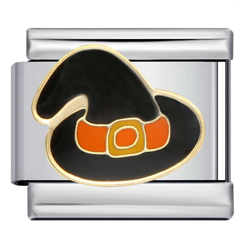 Halloween Bead Gothic Titanium Steel Welding Enamel DIY Bracelet Italian Charm Links Fit 9Mm Bracelet Jewelry DIY Making Gifts