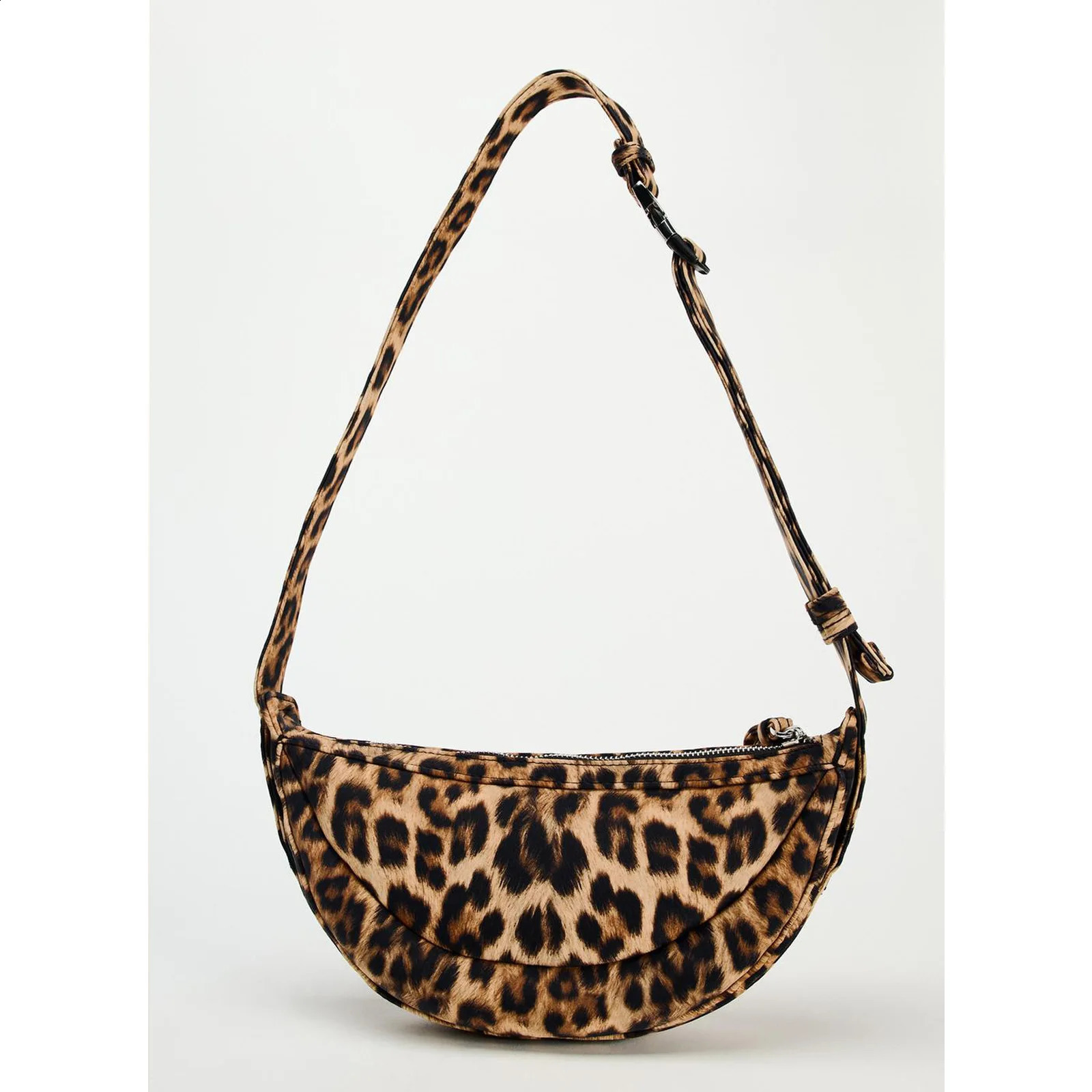fashion leopart halfmoon crossbody bags for women casual lady shoulder bags chic small female purses 240907