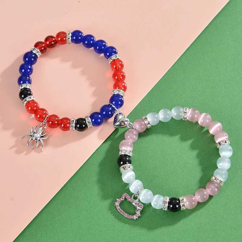 Matching spider bracelets for couples matching heart magnets to attract charm friendship bracelets for couples jewelry gifts W240913