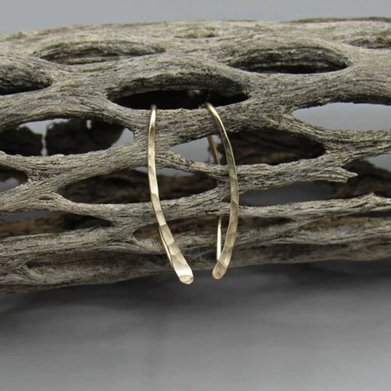 30MM 925 Silver Ear Climber Hammered Earrings Gold Filled Handmade Oorbellen Minimalist Pendientes Brincos Boho Women EarringsX240913