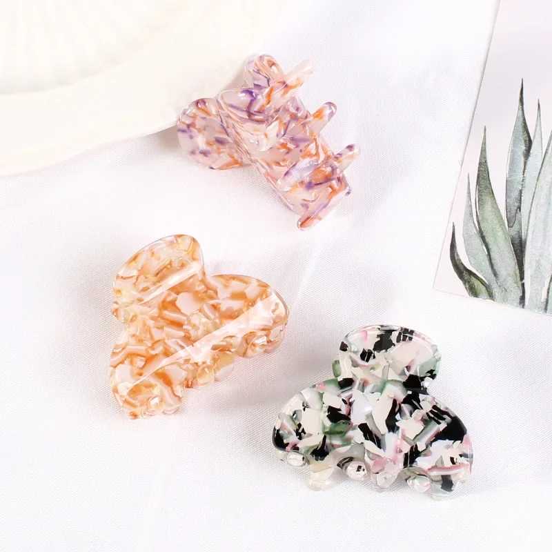 2023 Retro Fashion Mini Hair Claw Hair Clips Geometric Stripe Printing Women Hair Clips hairpin Girl Children AccessoriesX240912