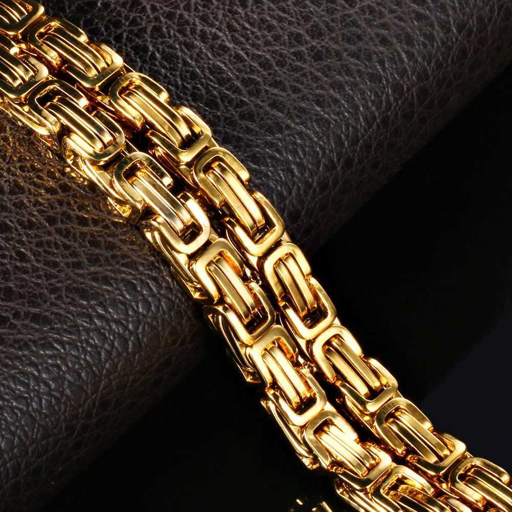 316L Stainless Steel Emperor Chain Bracelet for Men Women High Quality Strong Solid JewelryX240913